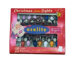 ViNTaGe USALITE Christmas 15 Bulbs String Lights Box